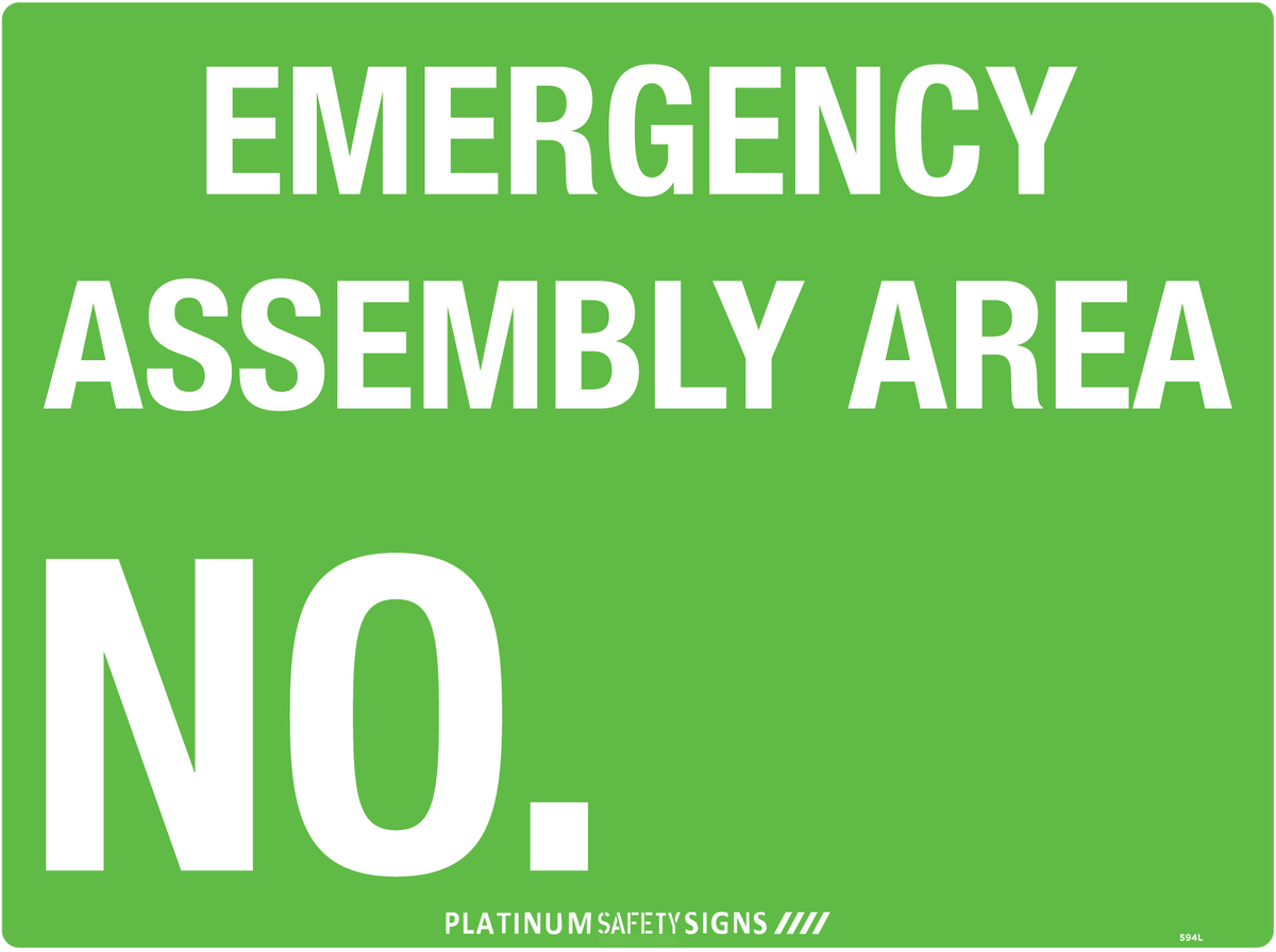 Emergency Assembly Area No. — Platinum Safety Signs