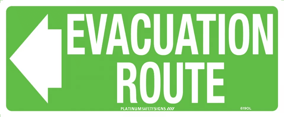 Evacuation Route (with left arrow)