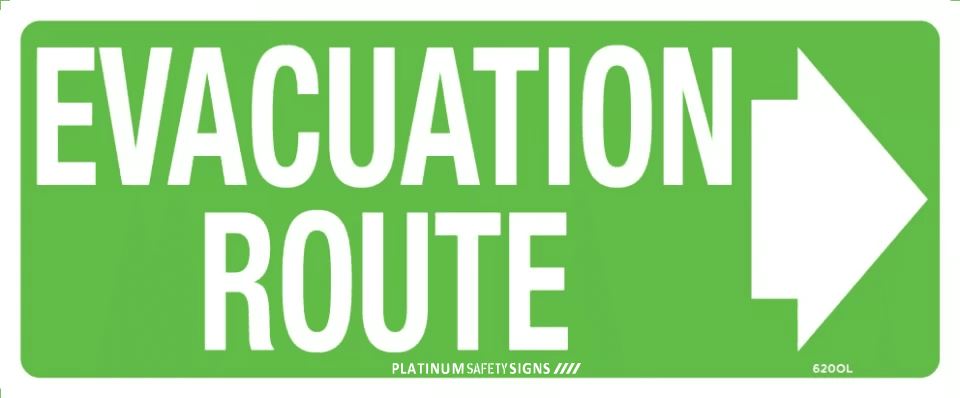 Evacuation Route (with right arrow)