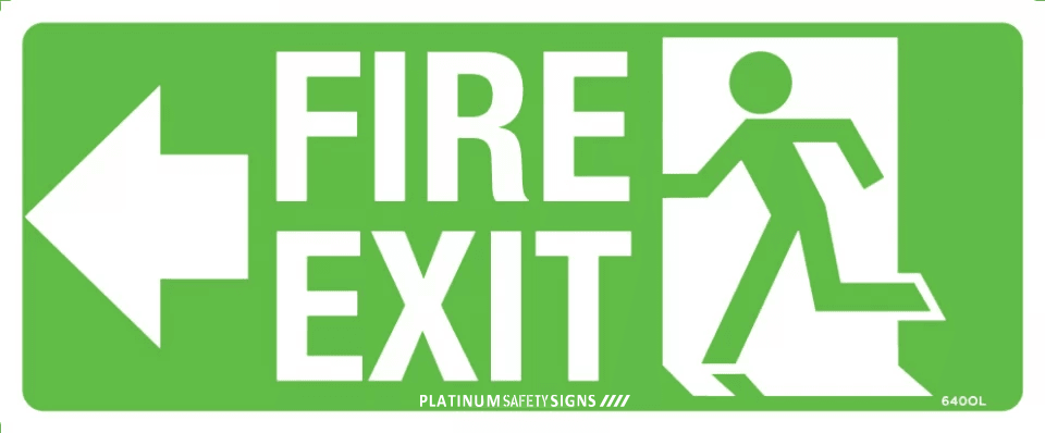 Fire Exit with Arrow Left