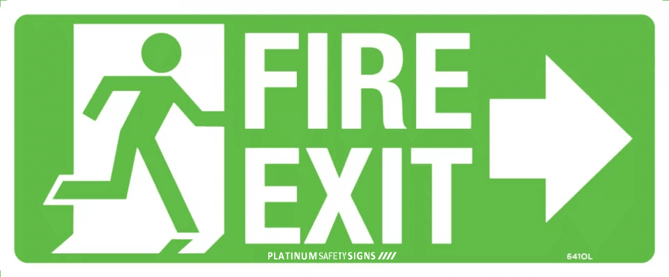 Fire Exit with Arrow Right