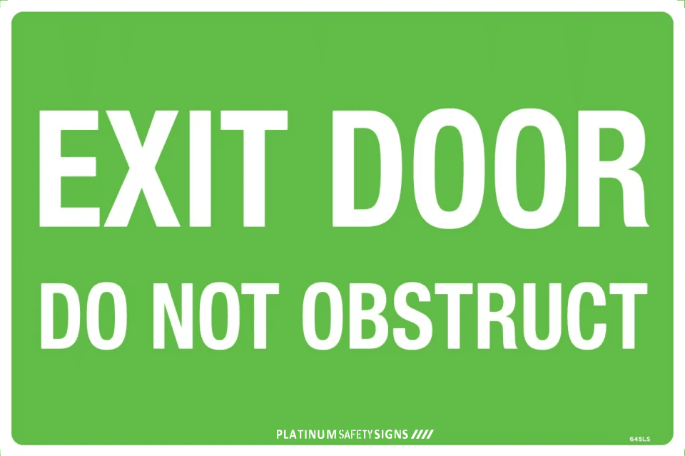 Exit Door Do Not Obstruct