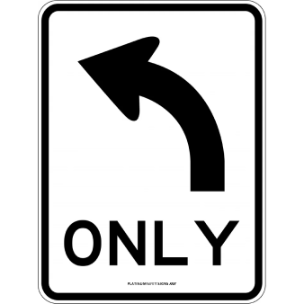 (Arrow Up and Left) Only — Platinum Safety Signs