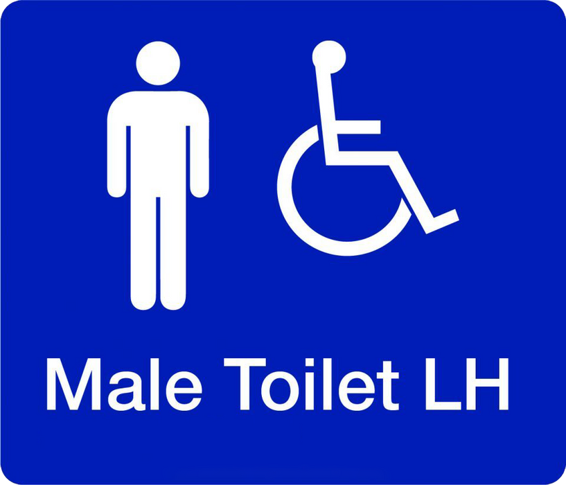 Braille – Male Accessible Toilet (Left Hand)