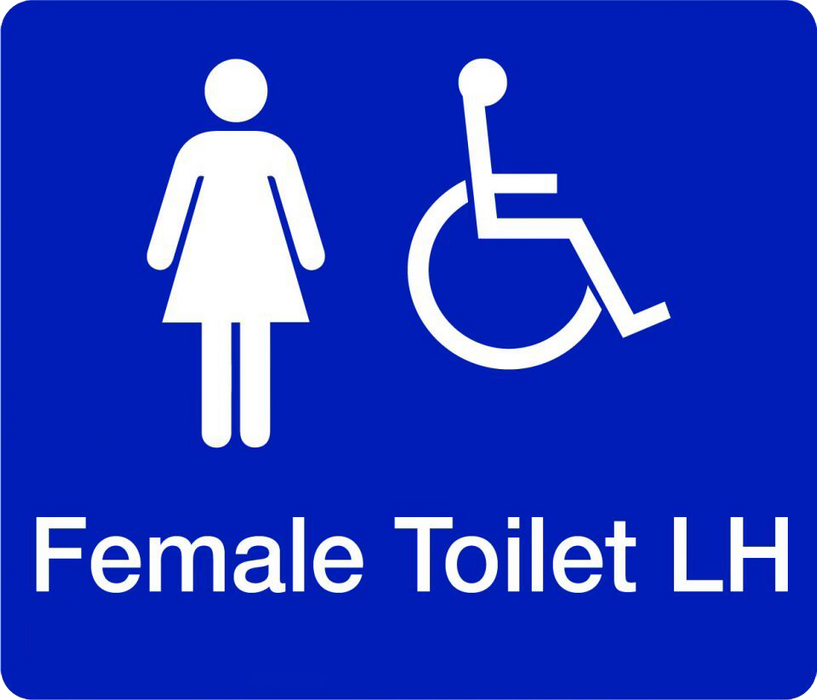 Braille – Female Accessible Toilet (Left Hand)