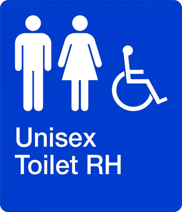 Braille – Unisex Accessible Toilet (Right Hand)