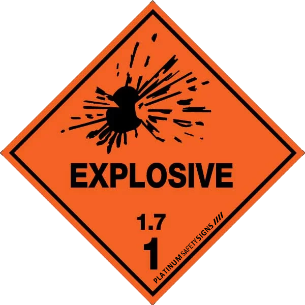 Hazchem Labels – Explosive 1.7