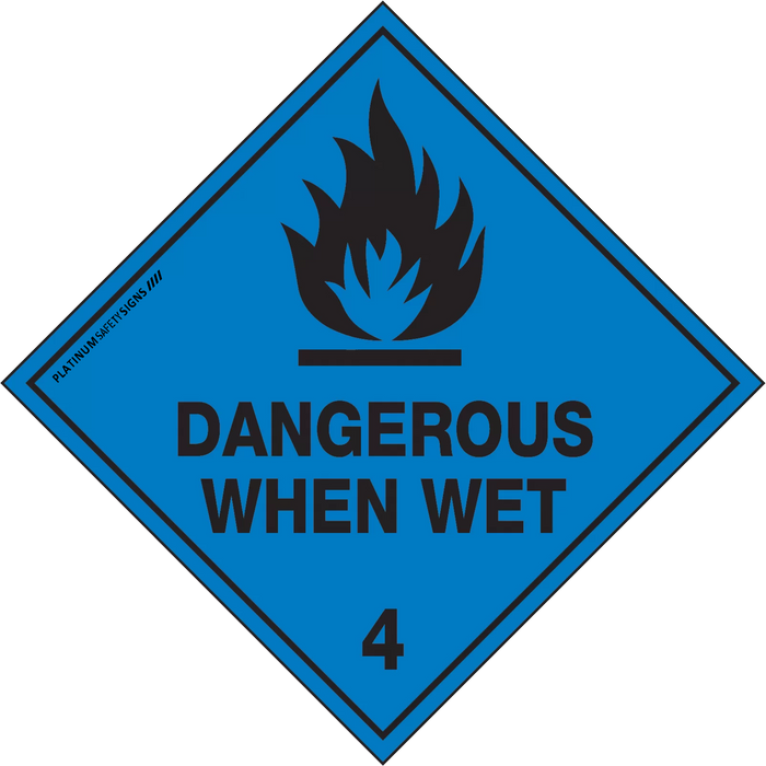 Hazchem Labels – Dangerous When Wet 4