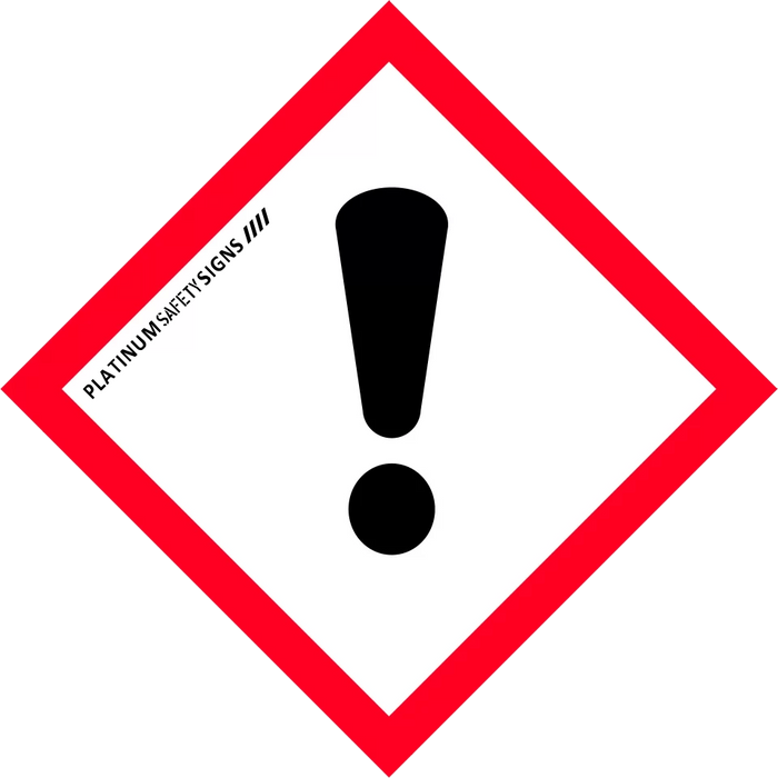Warning Label Exclamation GHS Hazchem Labels – Exclamation Mark — Platinum Safety Signs