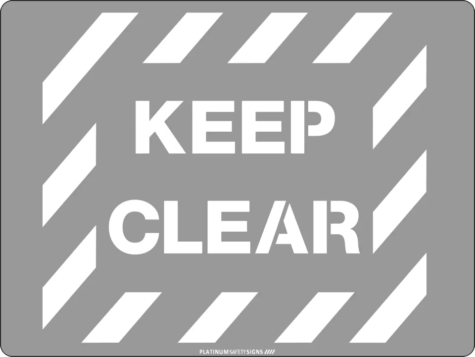 Keep Clear - Poly Stencil Sign - 600mm x 400mm — Platinum Safety Signs