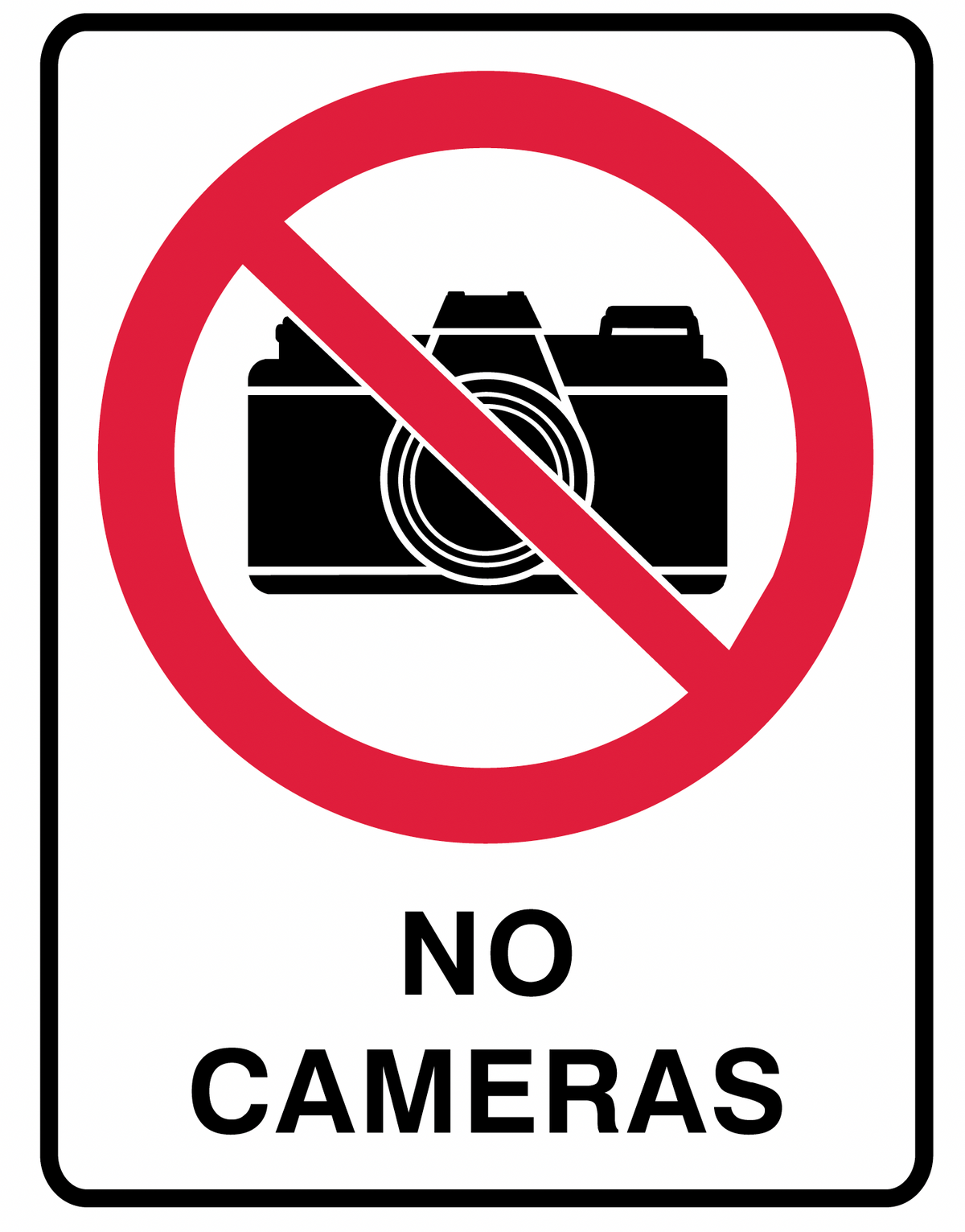Prohibition Signs - No Cameras — Platinum Safety Signs