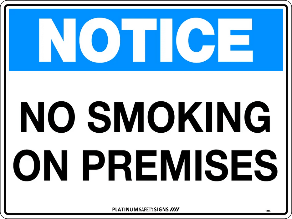 Notice No Smoking On Premises