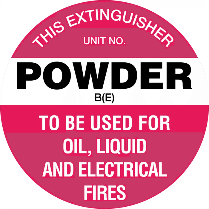 Fire Extinguisher Marker – Powder B(E) (White)