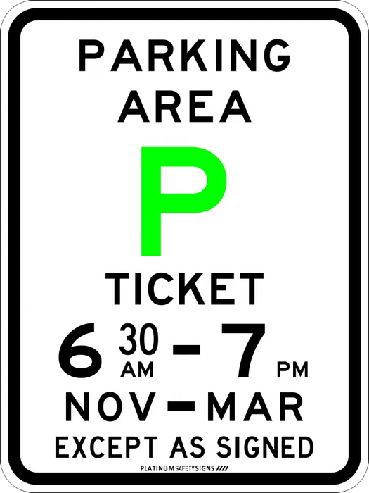 Parking Area Ticket with Times