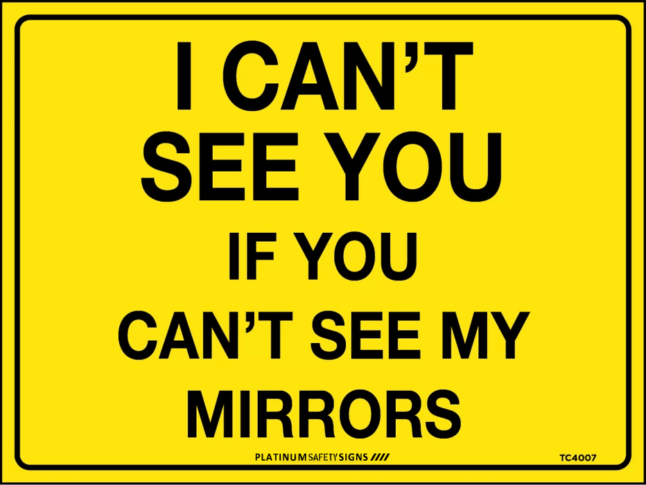 I Can’t See You If You Can’t See My Mirrors