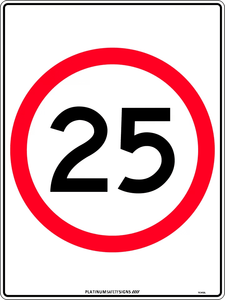 25km Speed in Roundel — Platinum Safety Signs