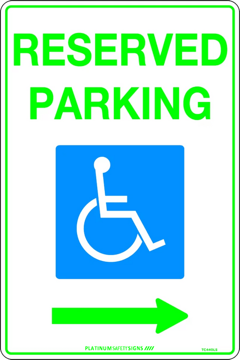 Reserved Parking (Disabled Picto and Right Arrow)