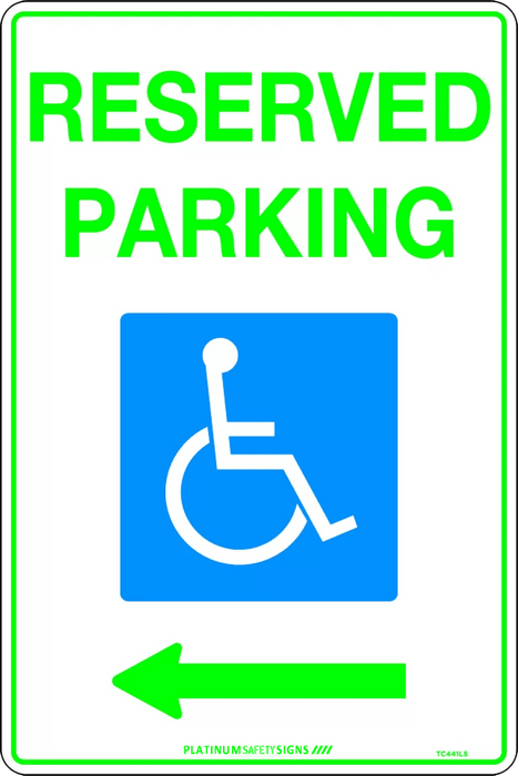 Reserved Parking (Disabled Picto and Left Arrow)