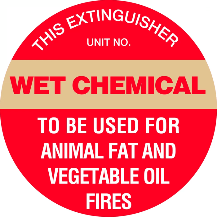 Fire Extinguisher Marker – Wet Chemical (Gold)