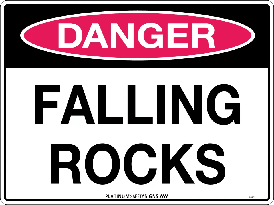 Danger Falling Rocks — Platinum Safety Signs