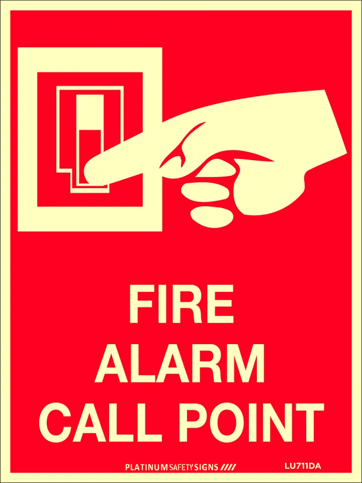 Fire Alarm Call Point (With Picto) — Platinum Safety Signs