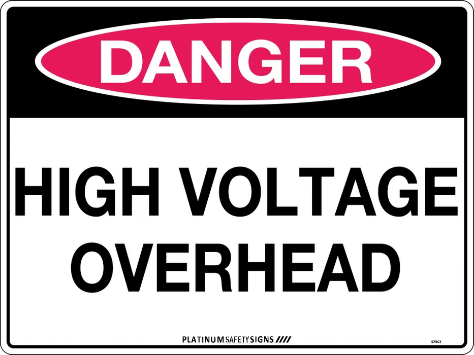 Danger High Voltage Overhead