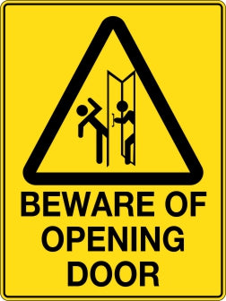 Beware of Opening Door Sign — Platinum Safety Signs