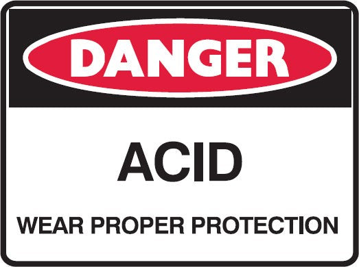 Danger Signs - Biohazard and Chemical Safety Signs  - Acid Wear Proper Protection