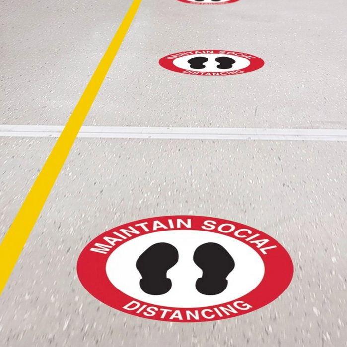 Floor Marking Adhesive Sign - Maintain Social Distancing